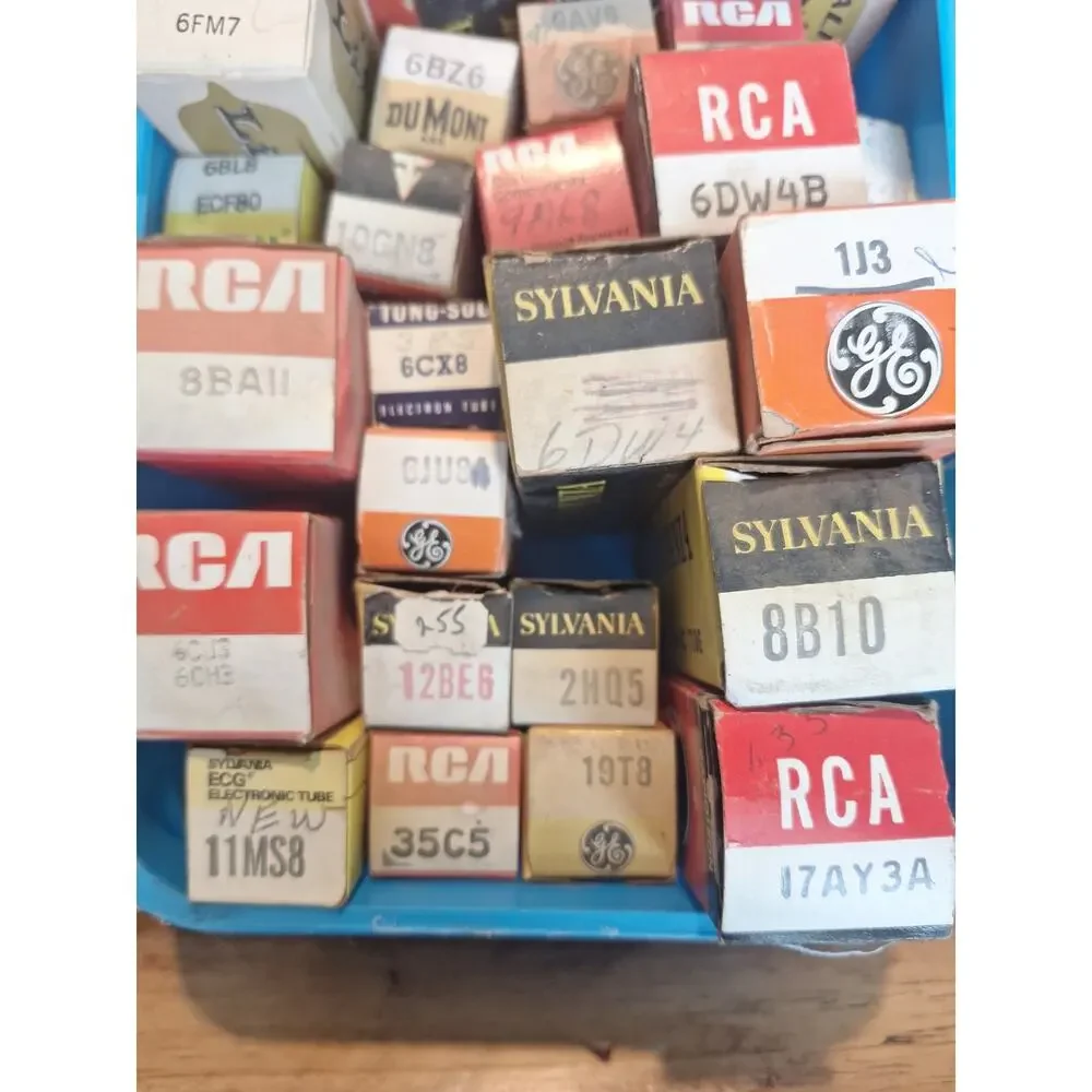 Large NOS Boxed Vintage Radio Vacuum Tubes Lot of 30 RCA GE Sylvania